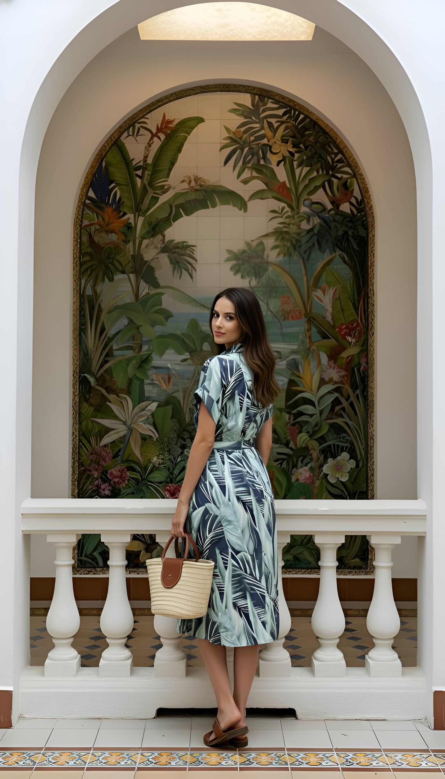 Venice - Orchid Creek: Classic Midi Collared Shirt dress with a belt