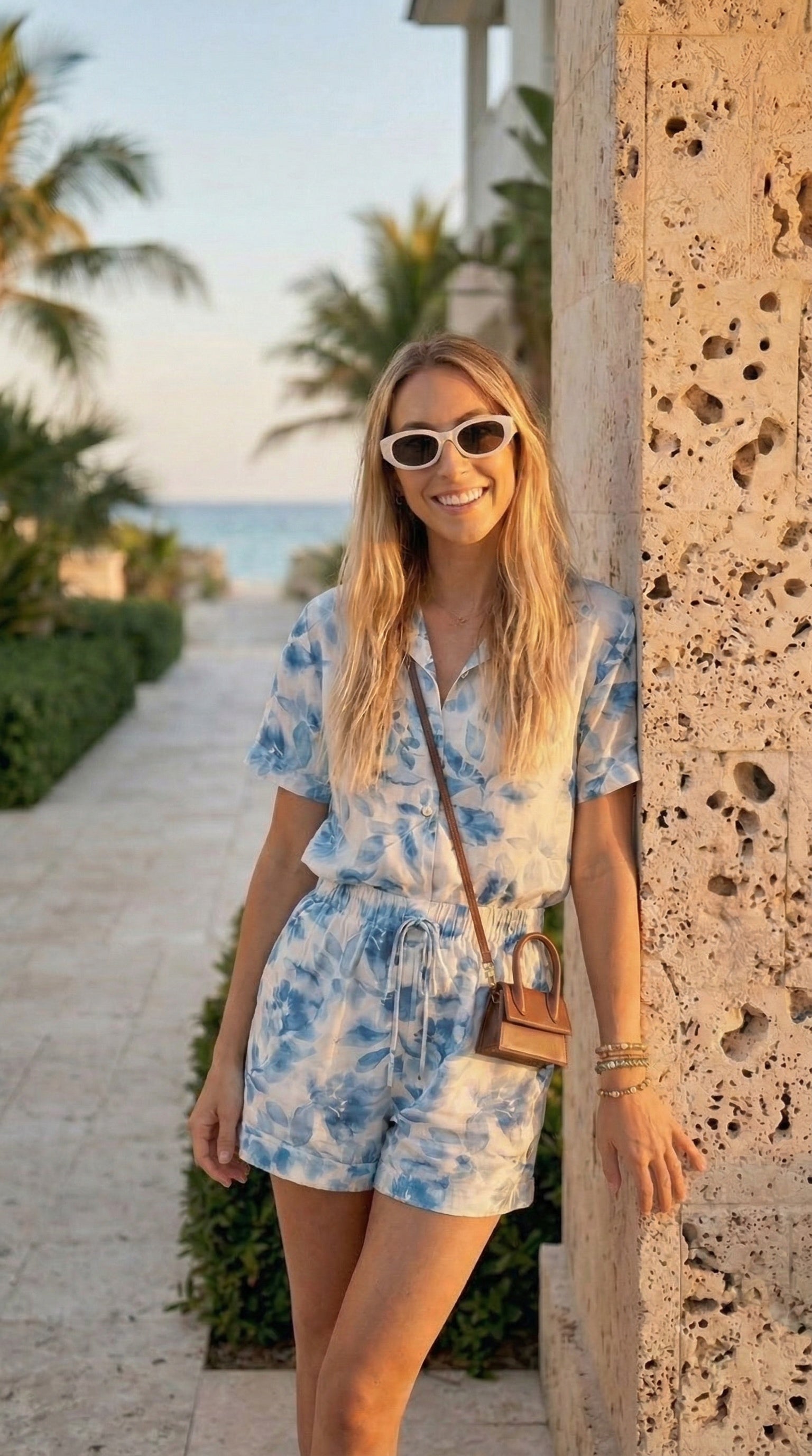 Sammy Shorts - Willow Grove: High-waisted flared shorts with pockets