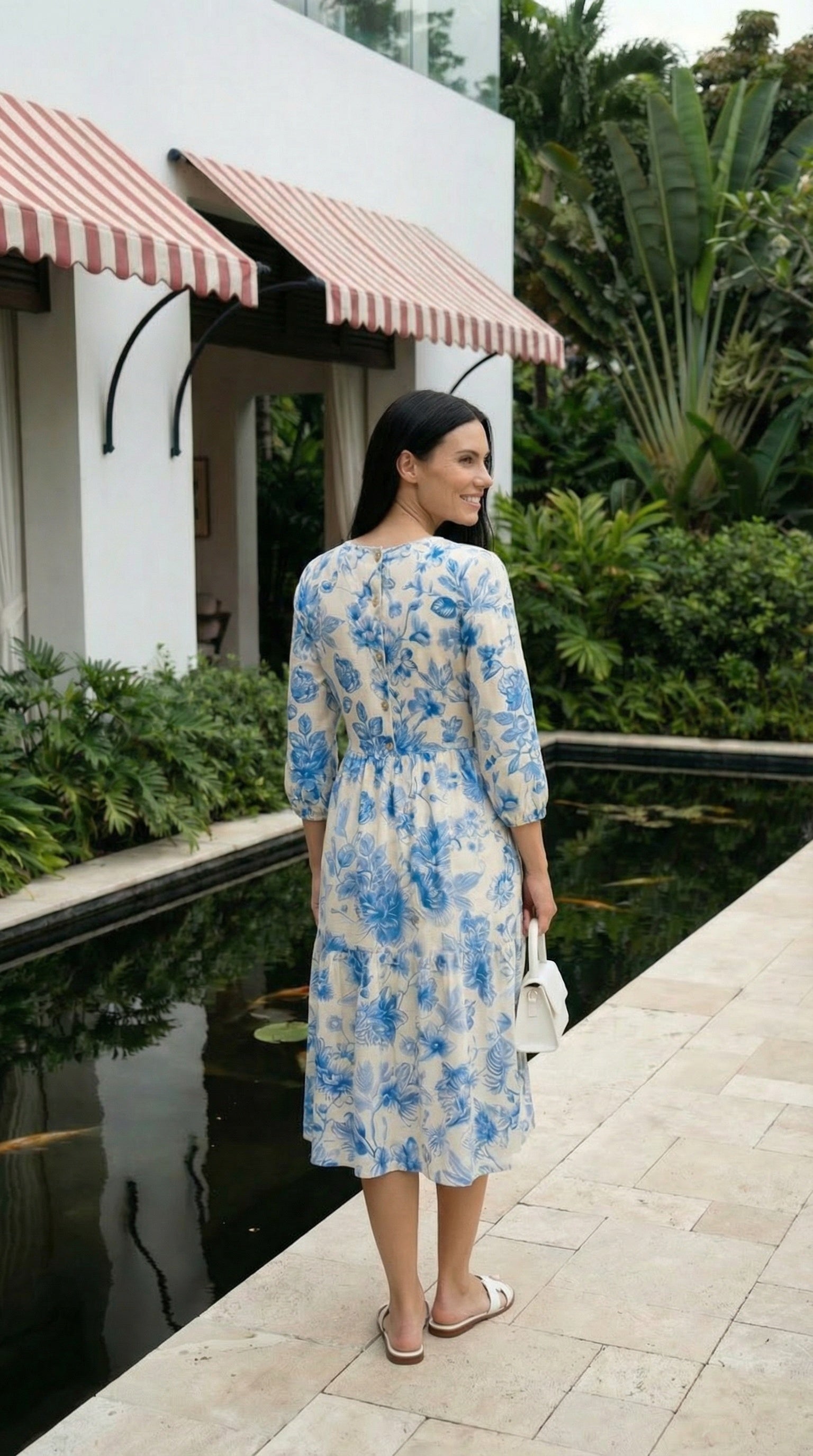 Isla - Glistening Grove: Tiered Button up dress