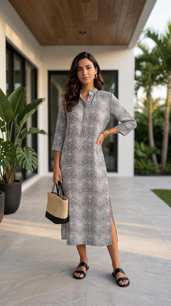 Ophelia - Moonlight Safari: Classic Midi Shirt dress