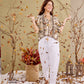 Emma - White: Classic slim leg pants with patch pockets