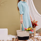 Sarah - Dream blue:  Classic midi shirt dress