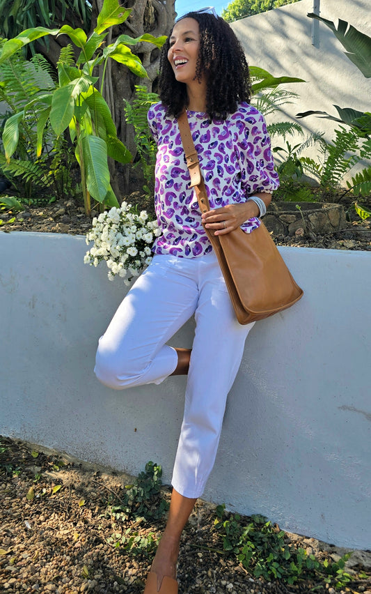 Ollie - Lilac Wild: Raglan sleeve blouse