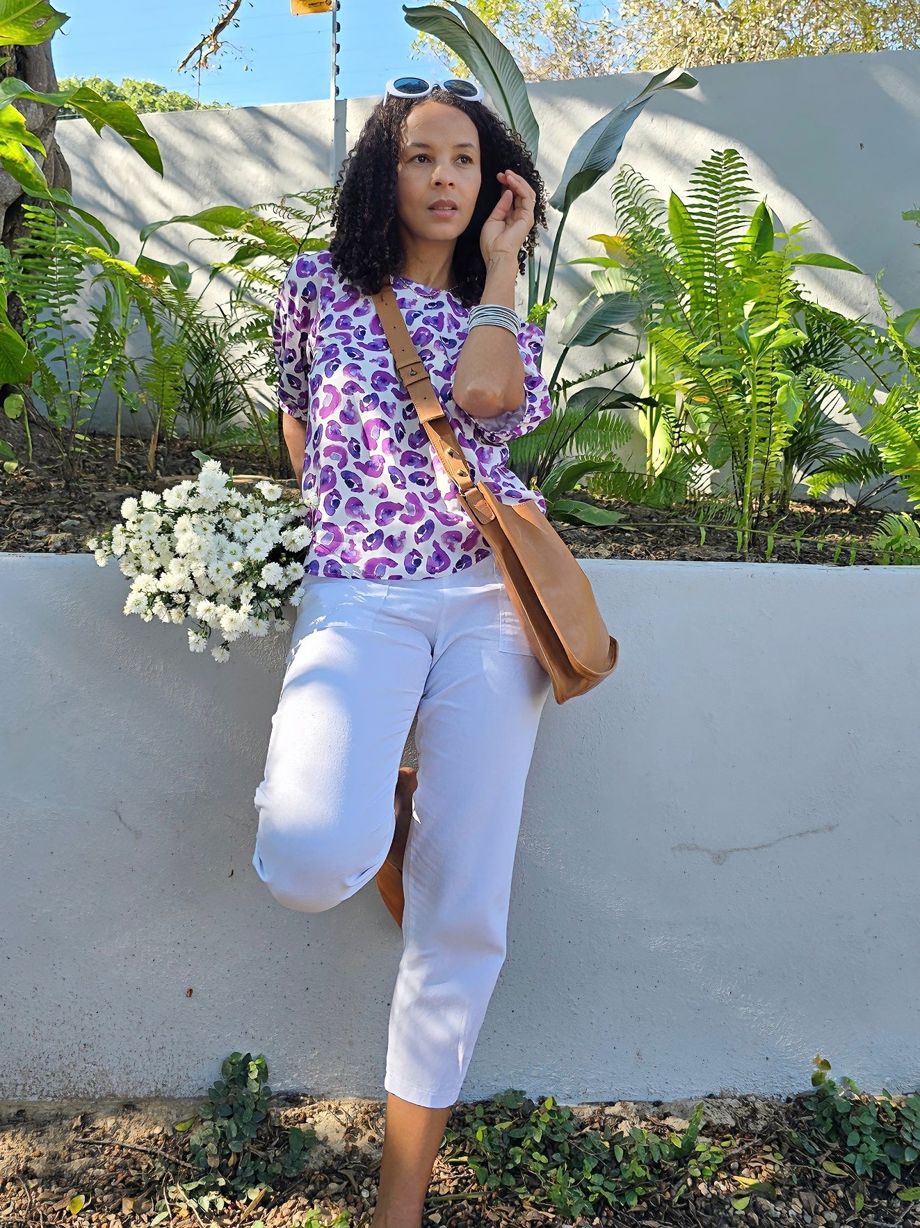 Ollie - Lilac Wild: Raglan sleeve blouse