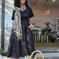 Rosey - Black Poplin : Collared A-line dress
