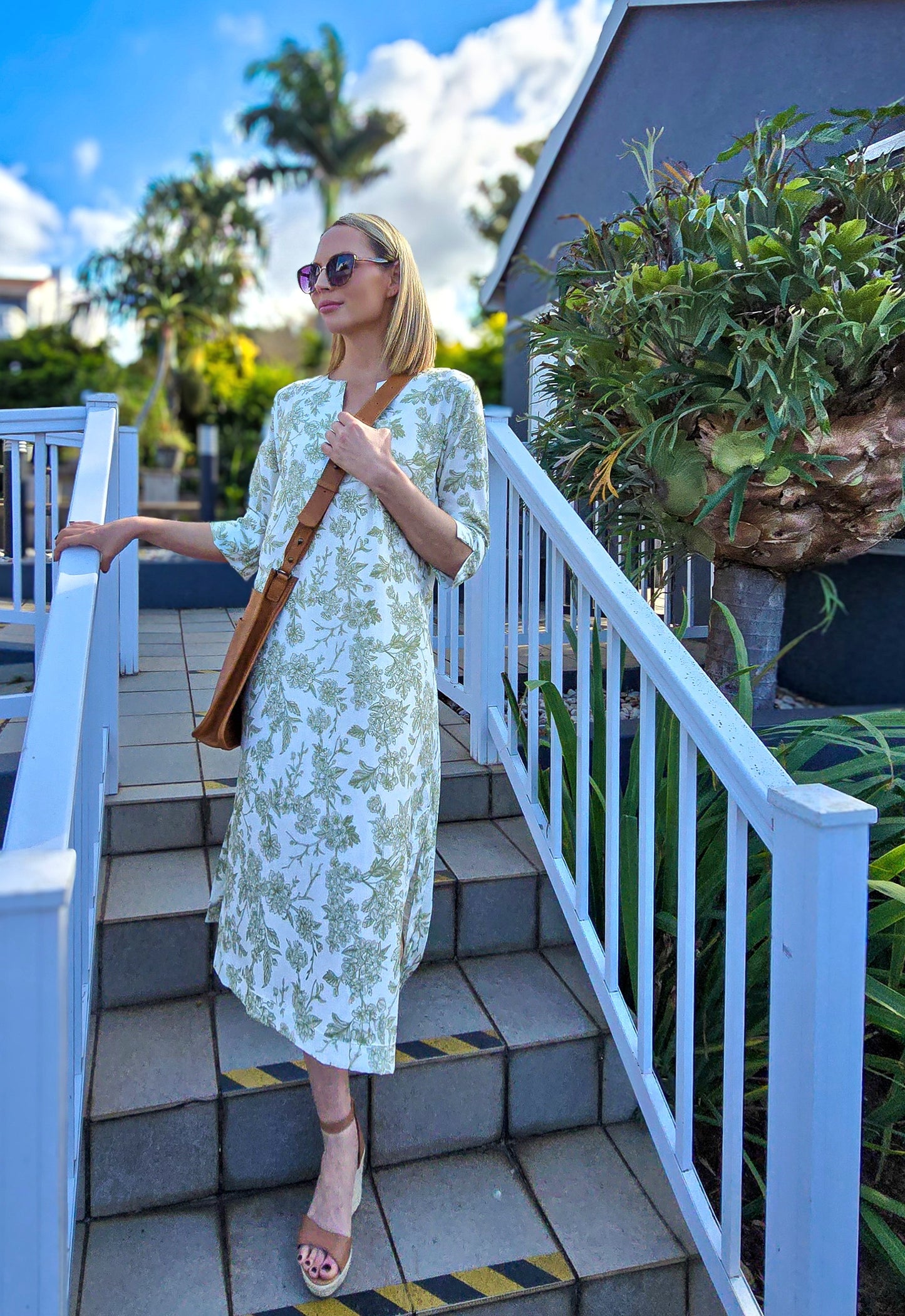 Scarlet - Botanical Bliss: Classic maxi shift dress