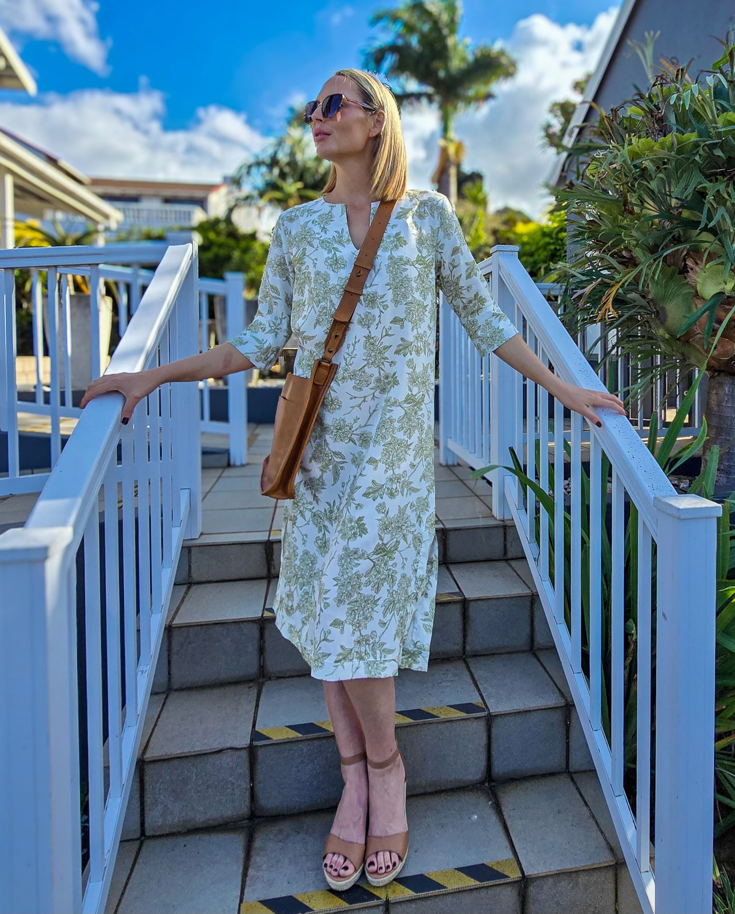 Scarlet - Botanical Bliss: Classic maxi shift dress