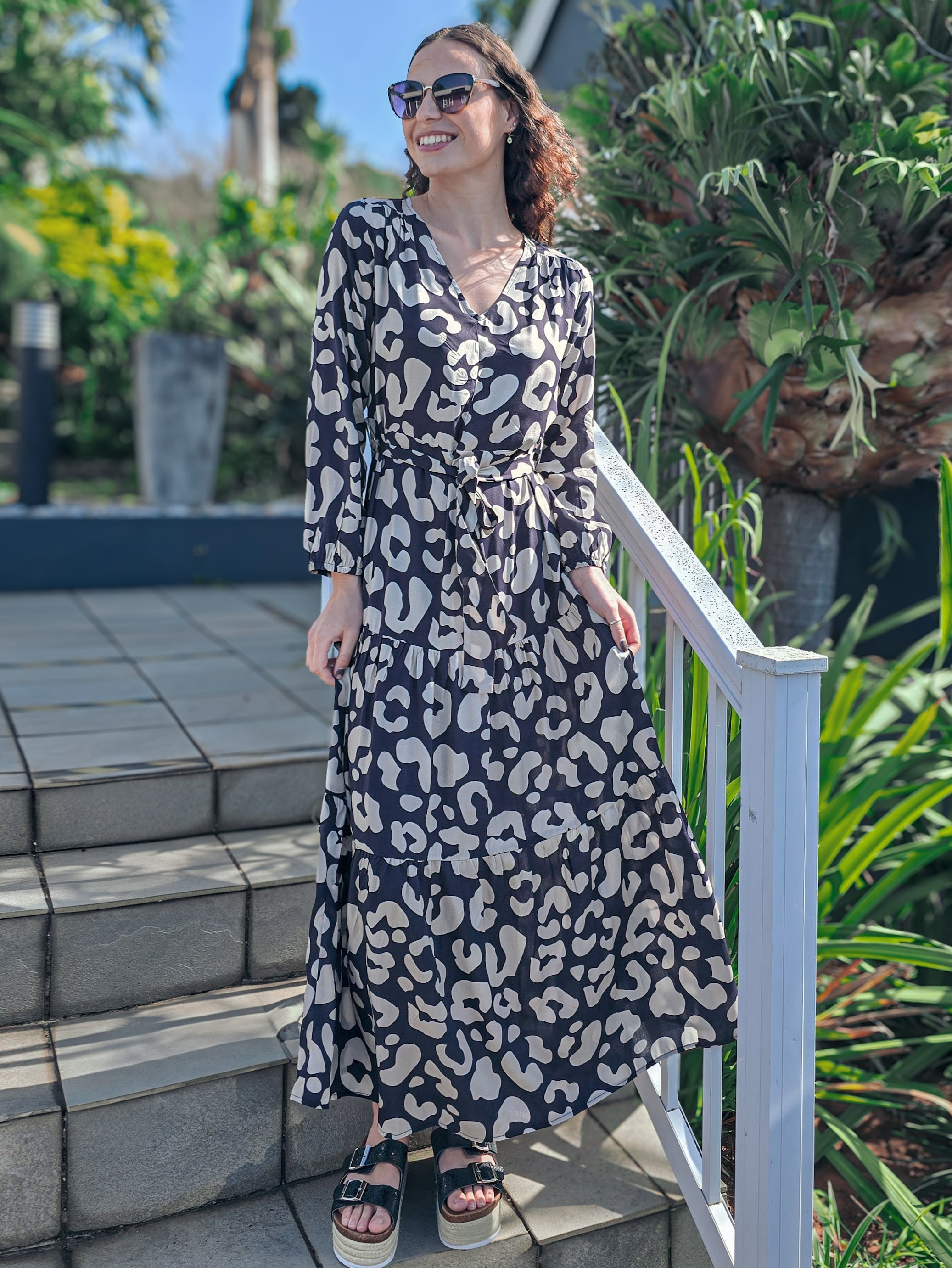 Brae - Into the Wild: Tiered Long sleeve maxi dress