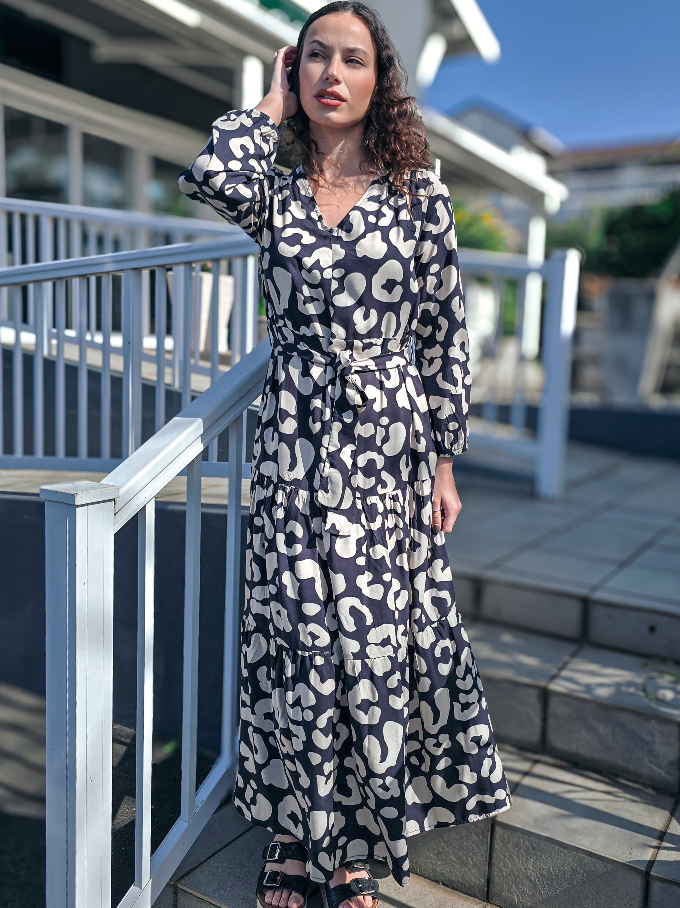 Brae - Into the Wild: Tiered Long sleeve maxi dress