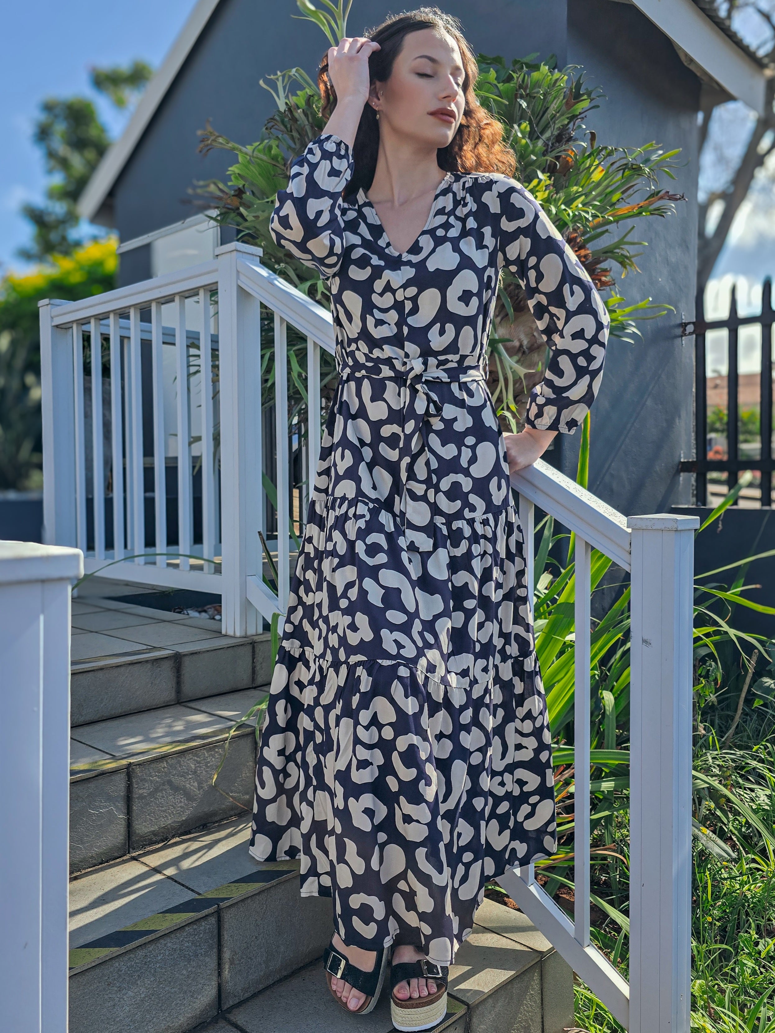 Brae - Into the Wild: Tiered Long sleeve maxi dress