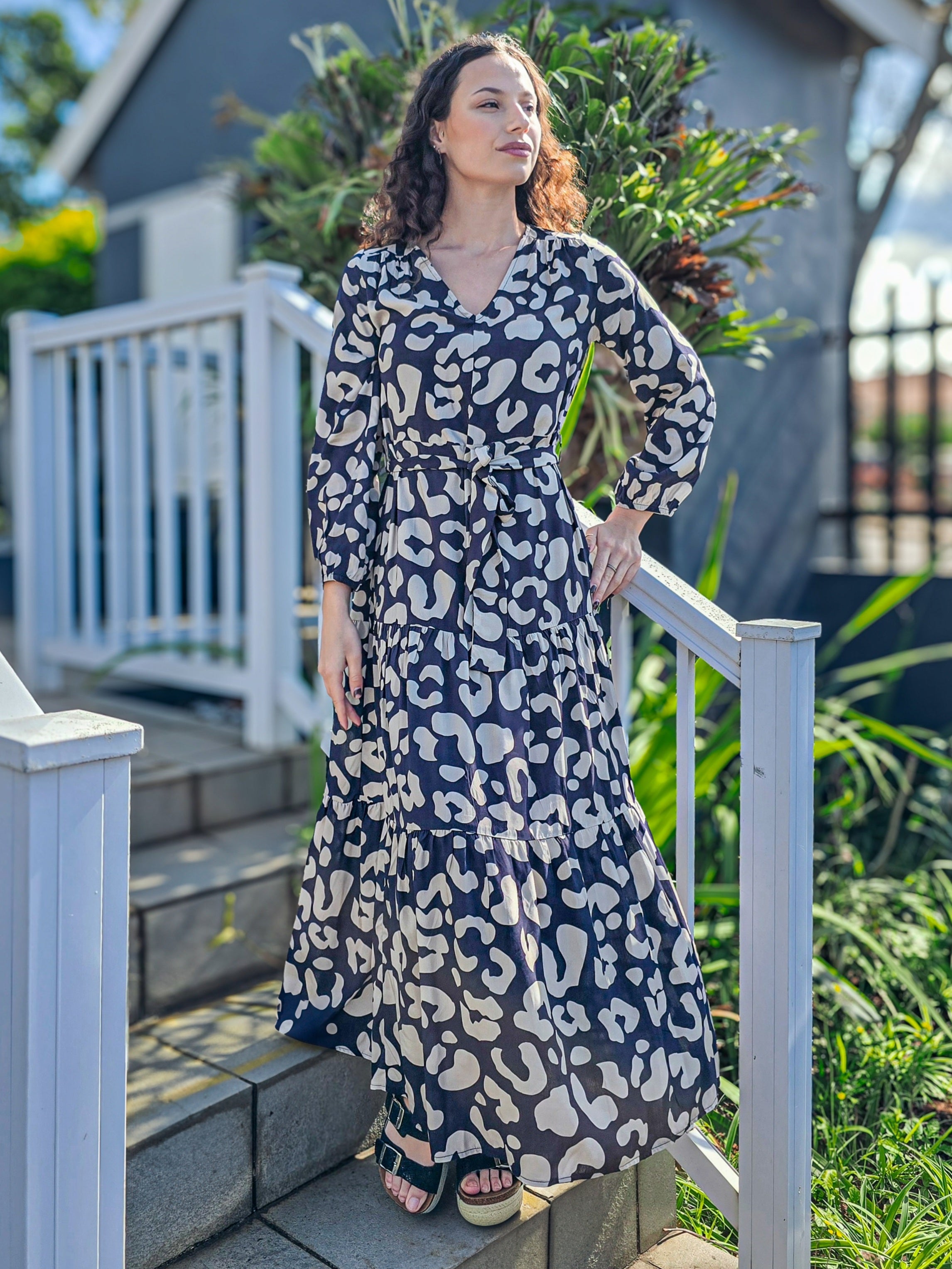 Brae - Into the Wild: Tiered Long sleeve maxi dress