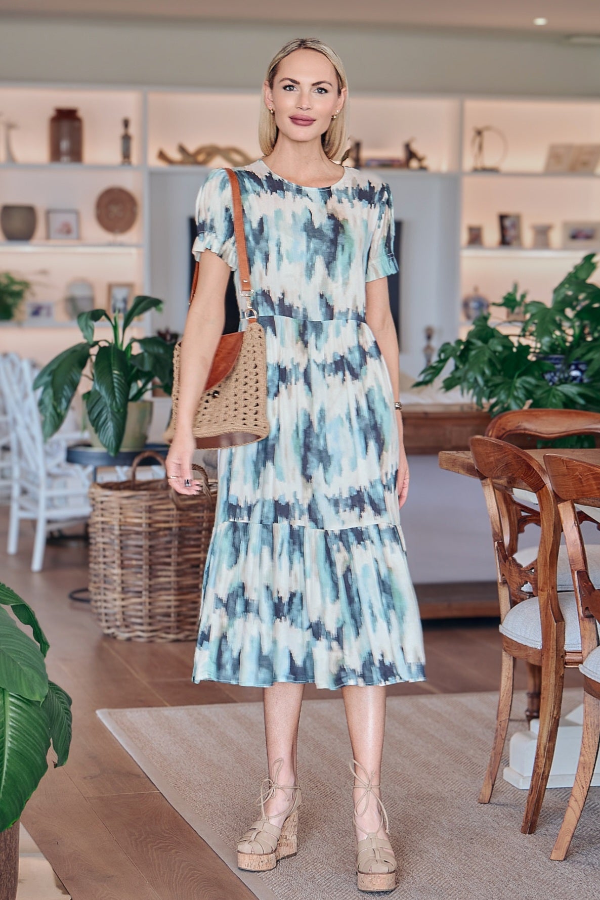 Florence - Ocean Escape: Midi tiered dress