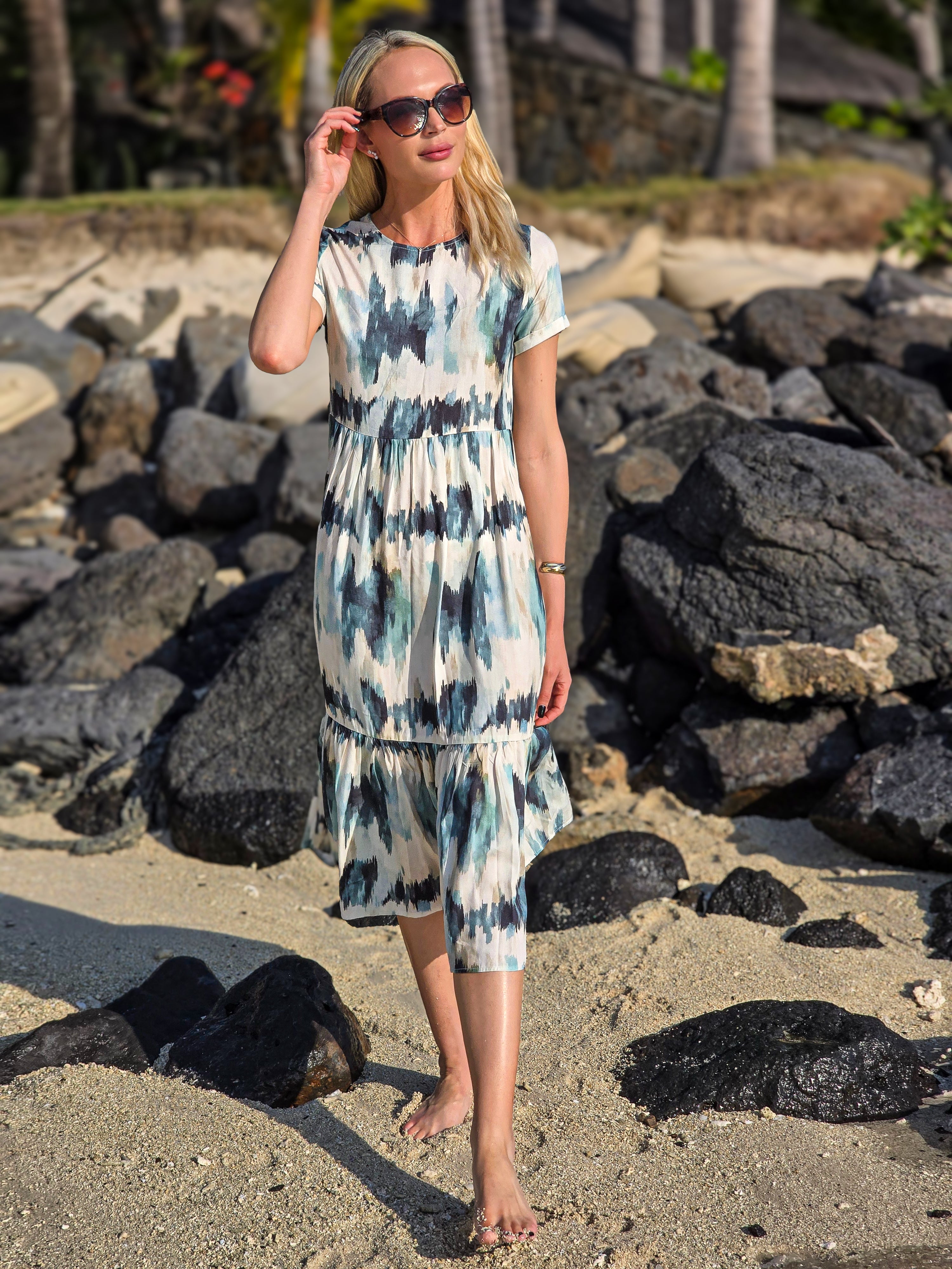 Florence - Ocean Escape: Midi tiered dress