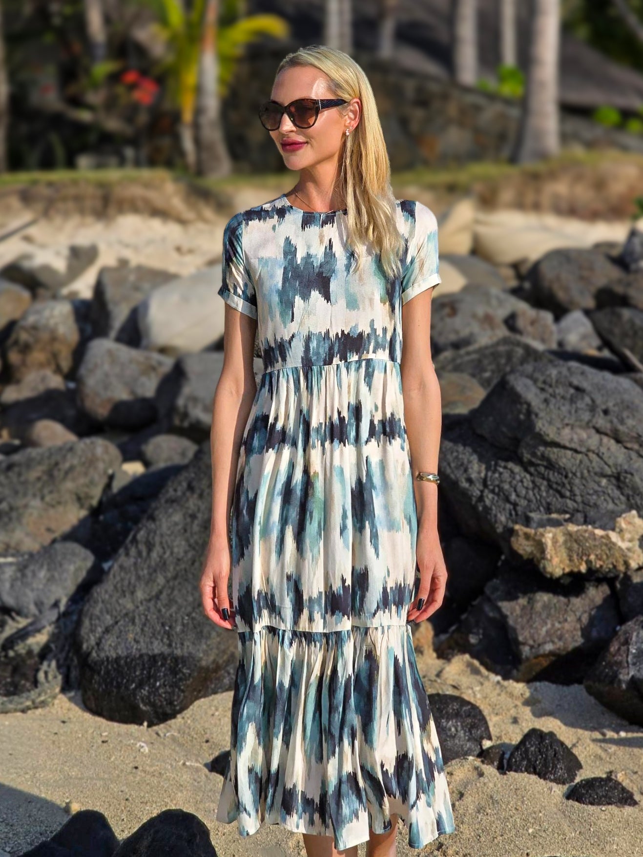 Florence - Ocean Escape: Midi tiered dress