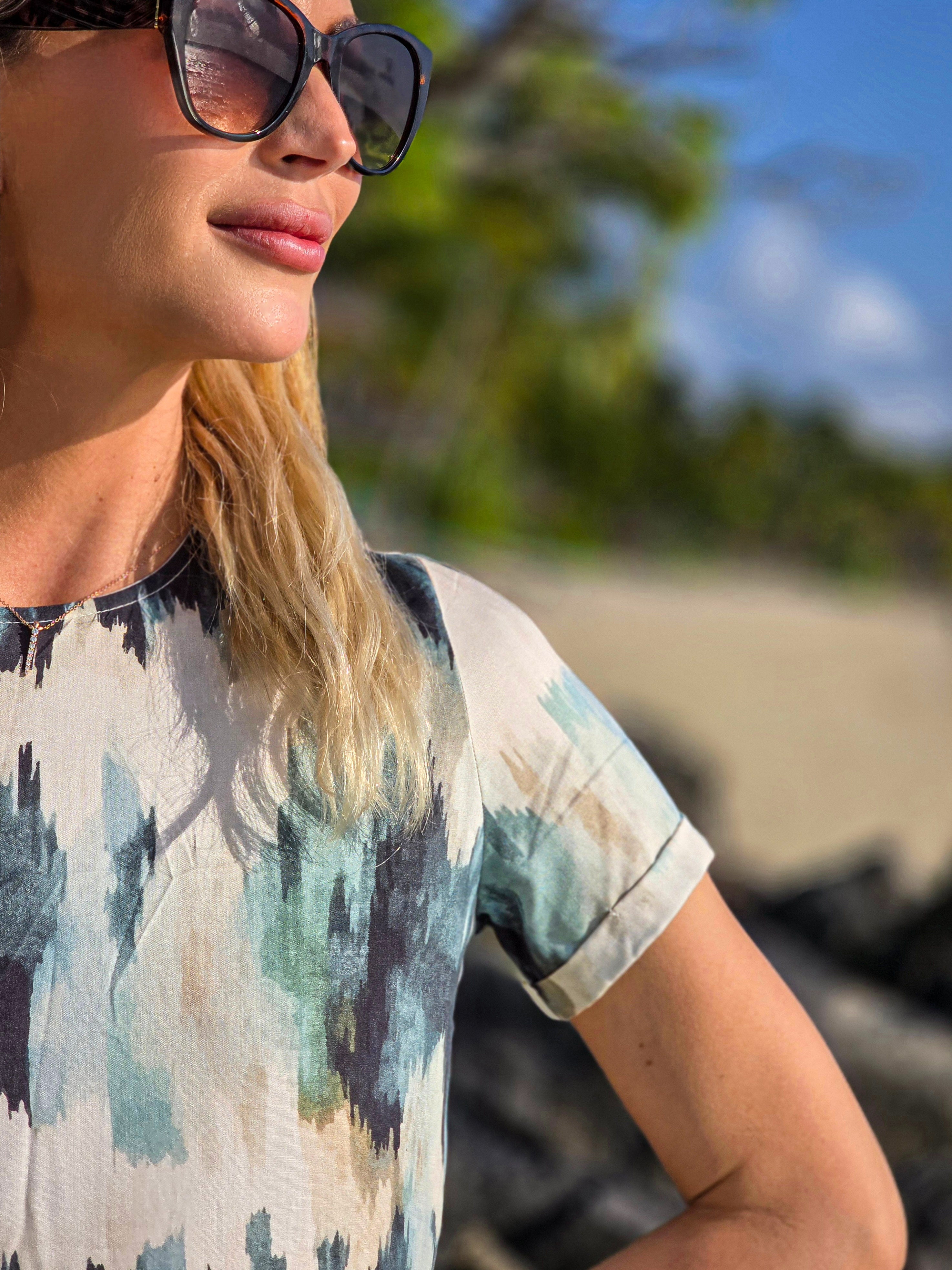 Florence - Ocean Escape: Midi tiered dress