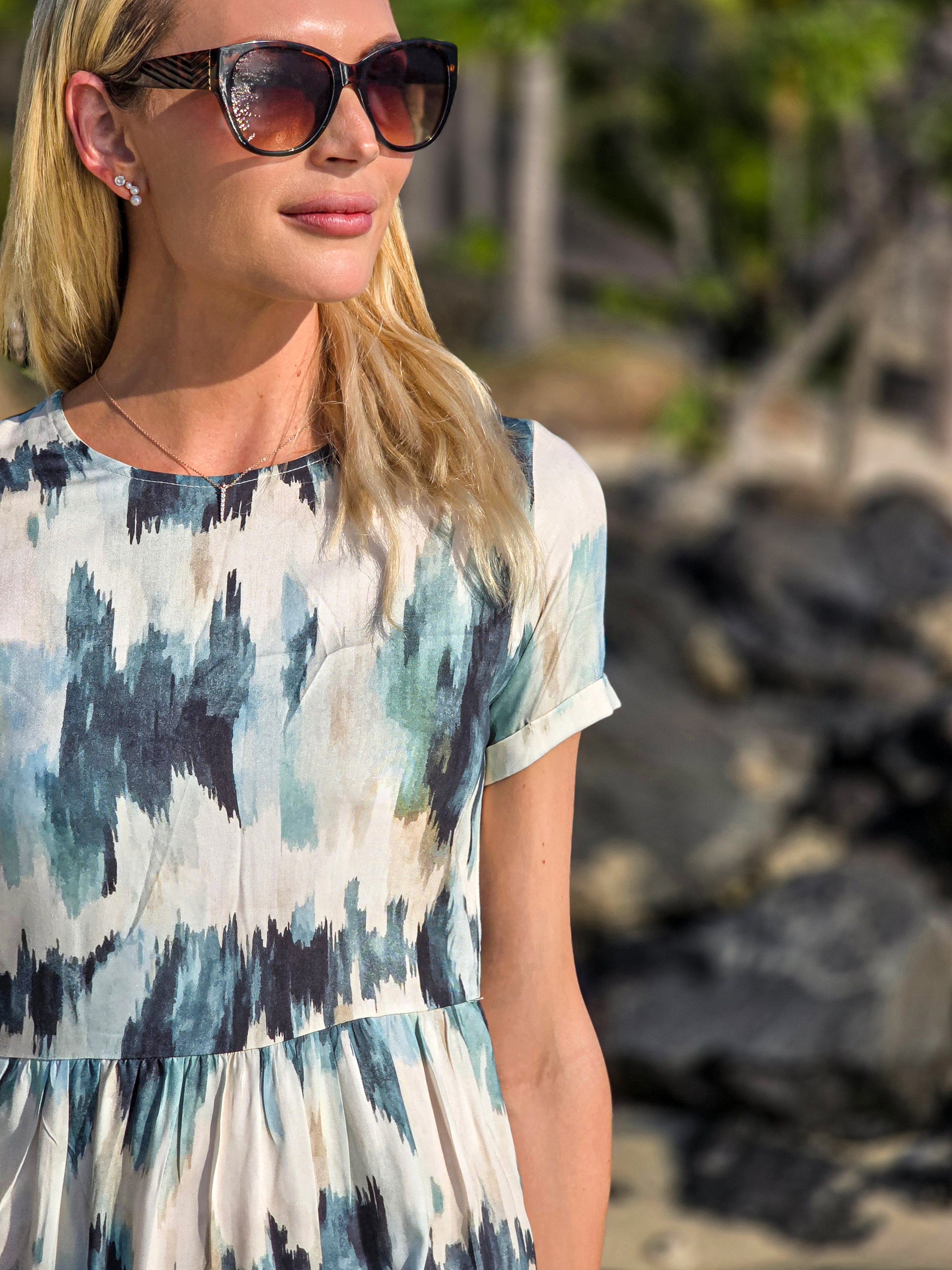 Florence - Ocean Escape: Midi tiered dress