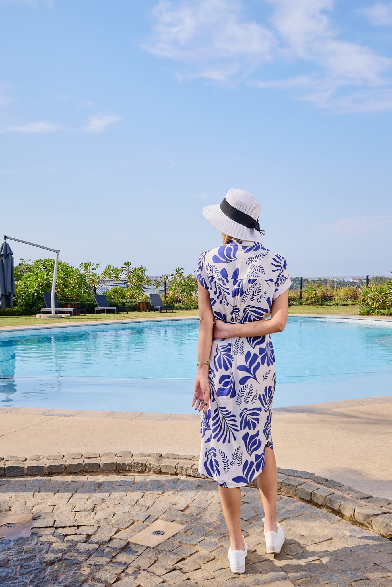 Venice - Magical Forest: Classic Midi Collared Shirt dress with a belt