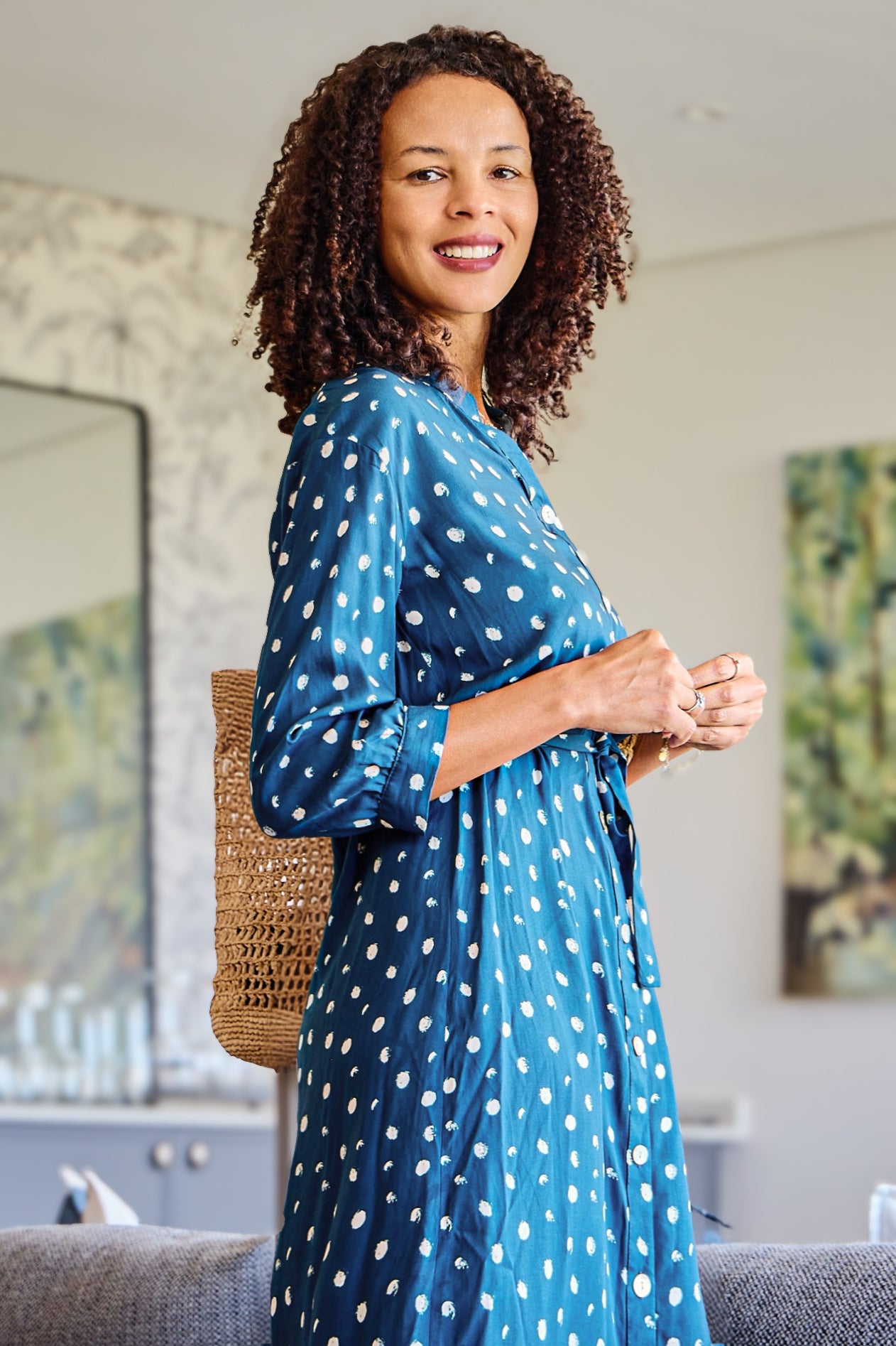 Beauty - Butterfly Blink: Classic Shirt dress with 3/4 sleeves