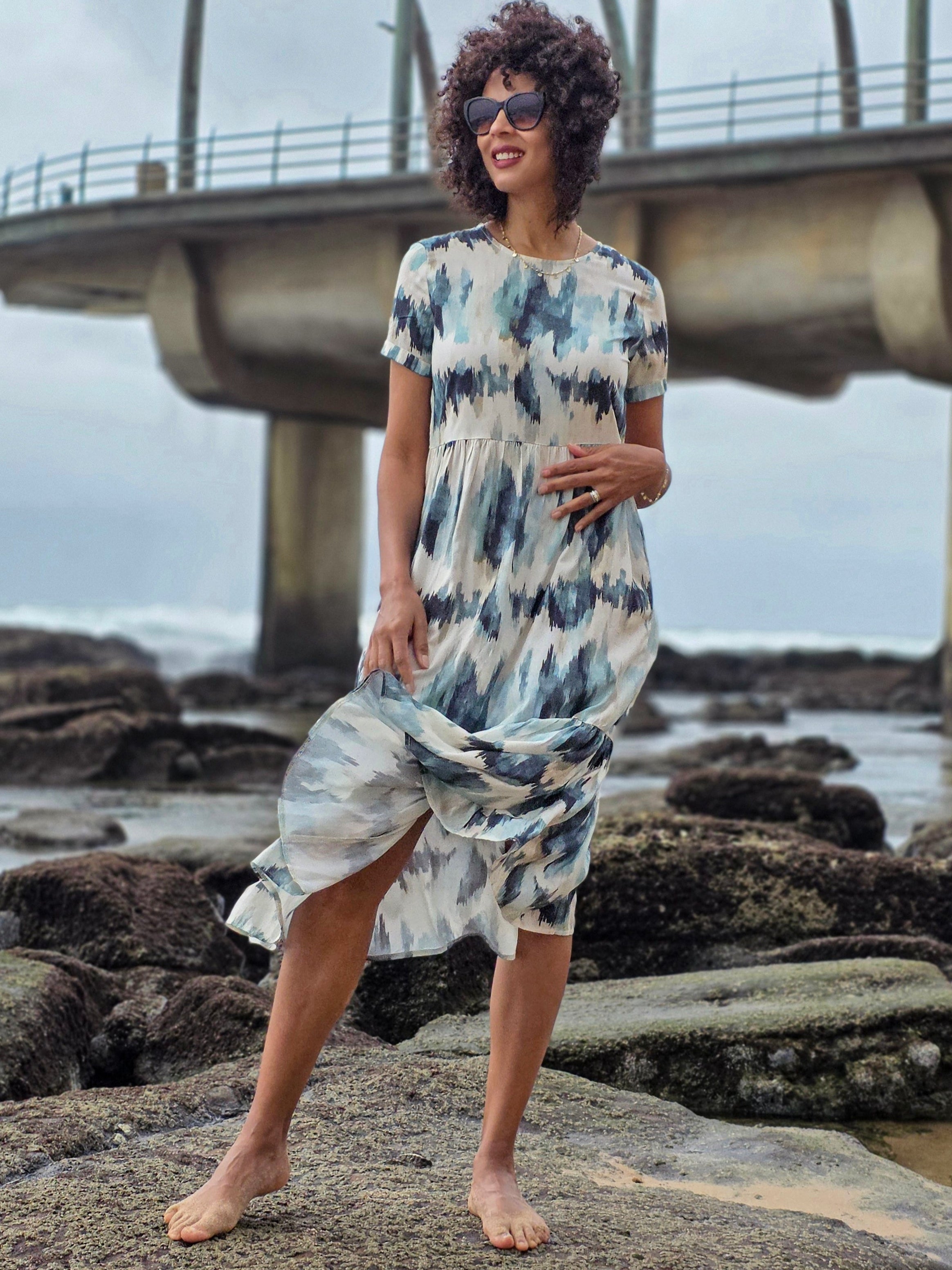 Florence - Ocean Escape: Midi tiered dress