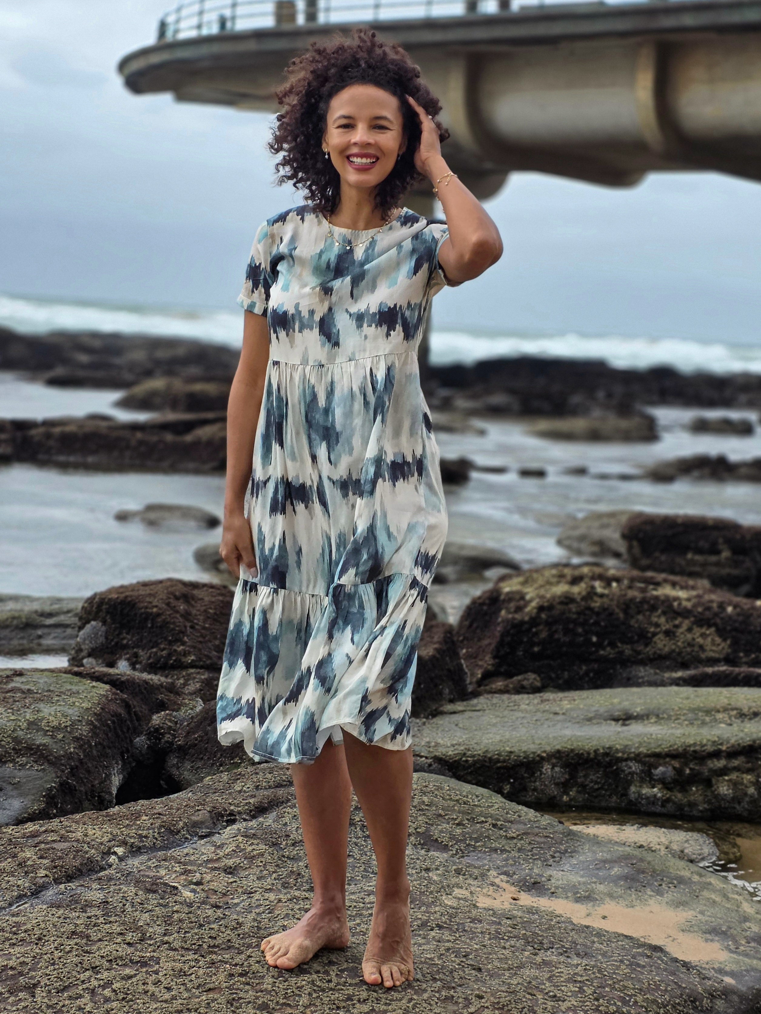 Florence - Ocean Escape: Midi tiered dress