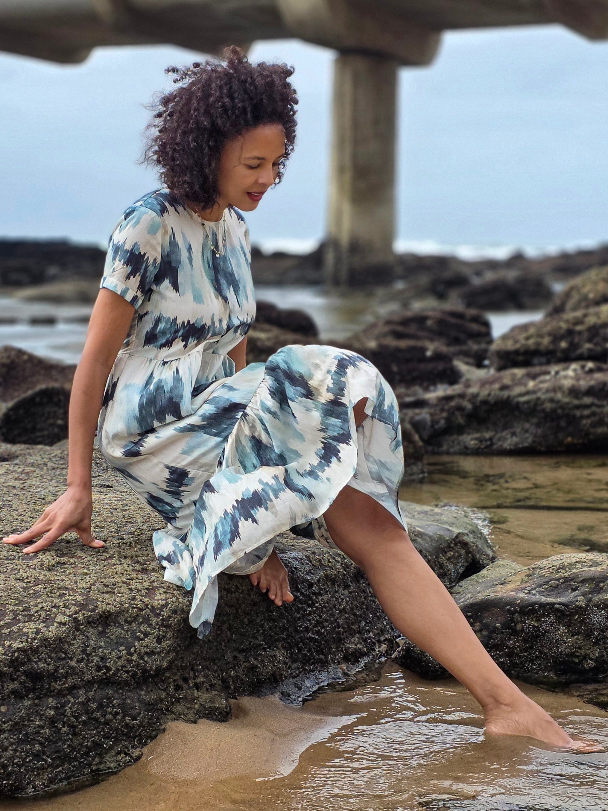 Florence - Ocean Escape: Midi tiered dress