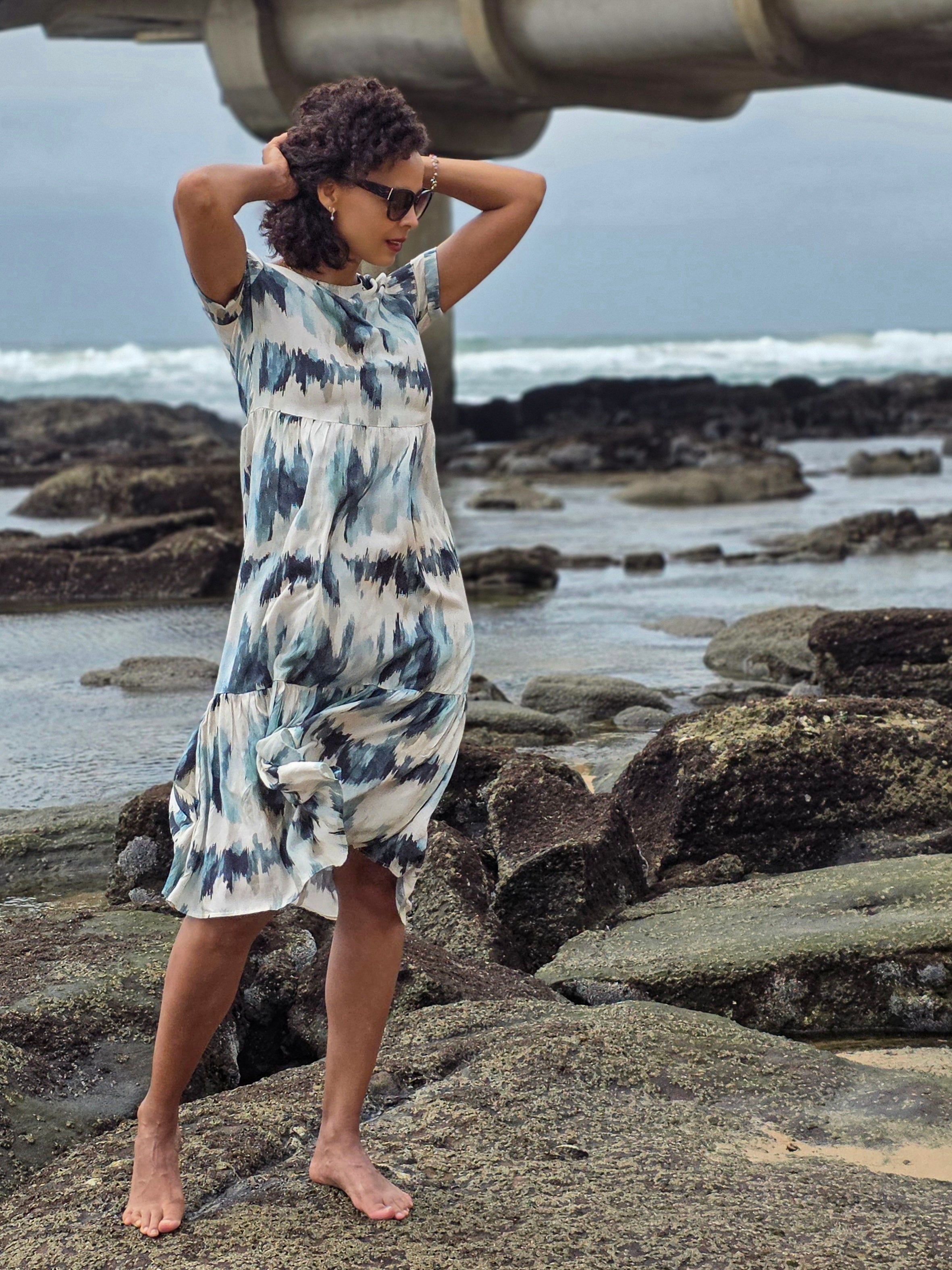 Florence - Ocean Escape: Midi tiered dress
