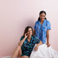 Nikki- Floral Dreams: Short Sleeve Sleepwear Set button-up with elasticated shorts.