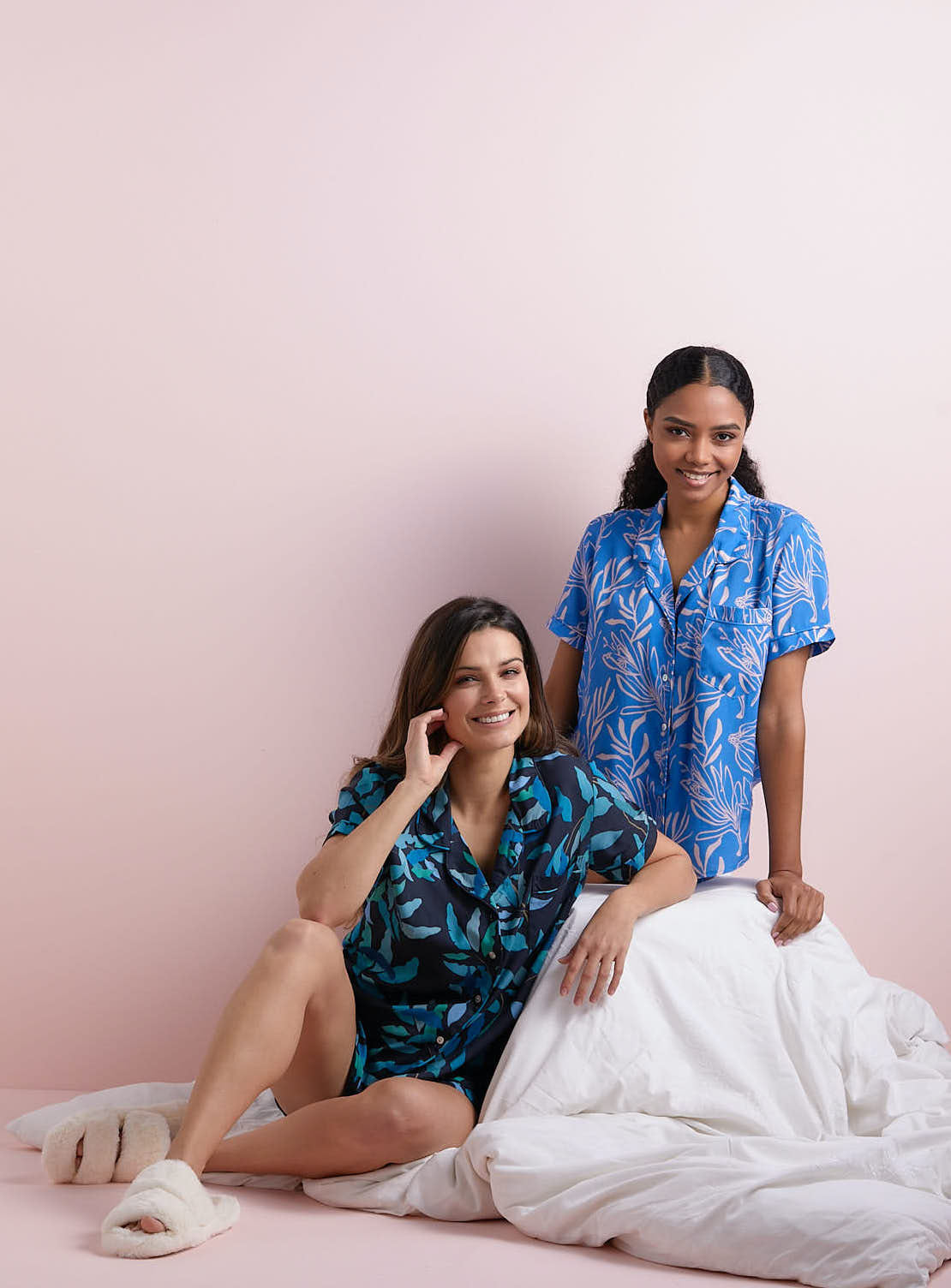 Nikki- Floral Dreams: Short Sleeve Sleepwear Set button-up with elasticated shorts.