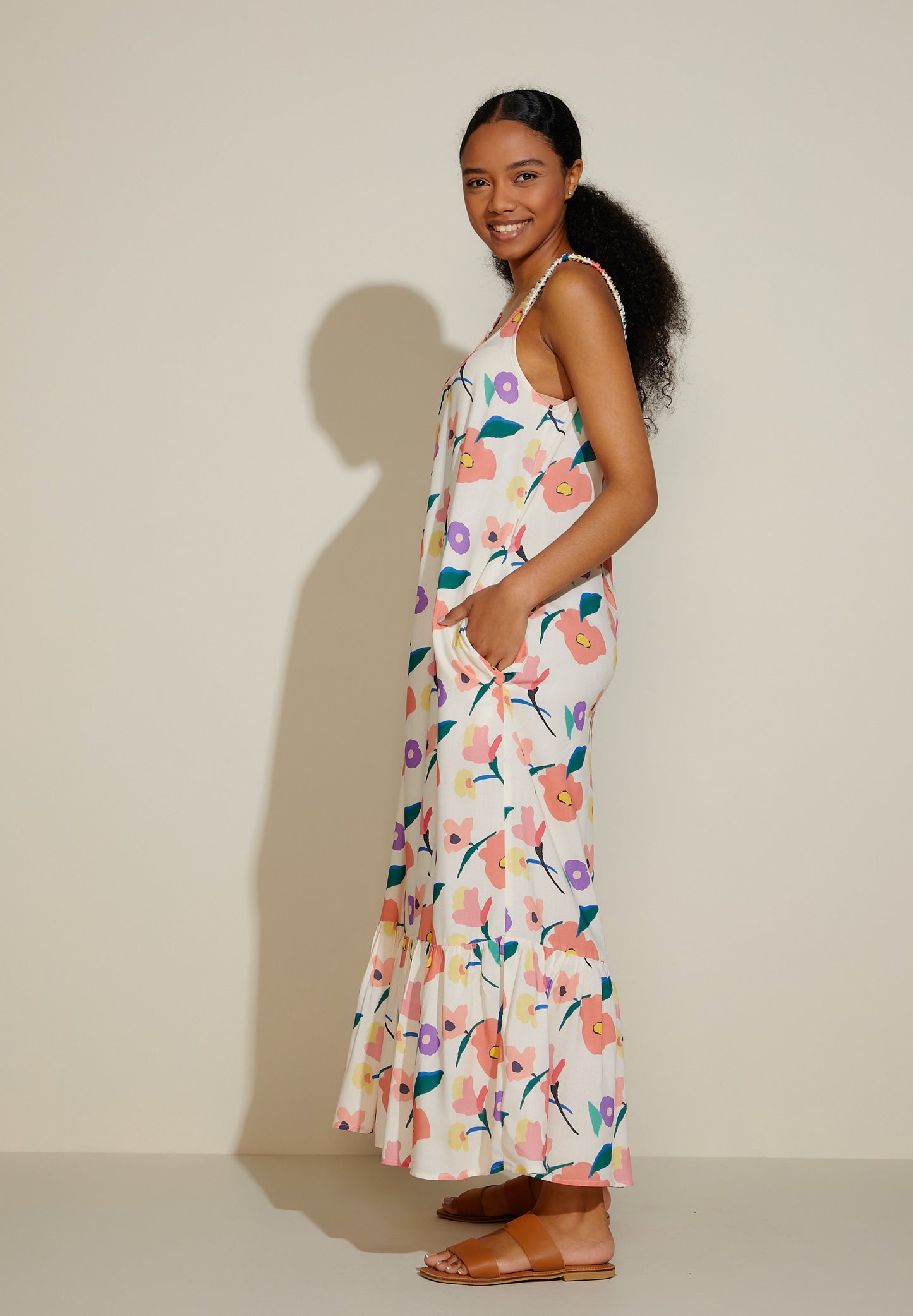 The Grand - Summer Bloom: Strappy maxi dress with pockets