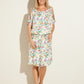 Boho Midi Dress - Positano: Sheered elasticated waistband midi dress