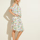 Boho Midi Dress - Positano: Sheered elasticated waistband midi dress