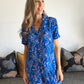 Nikki- Floral Dreams: Short Sleeve Sleepwear Set button-up with elasticated shorts.